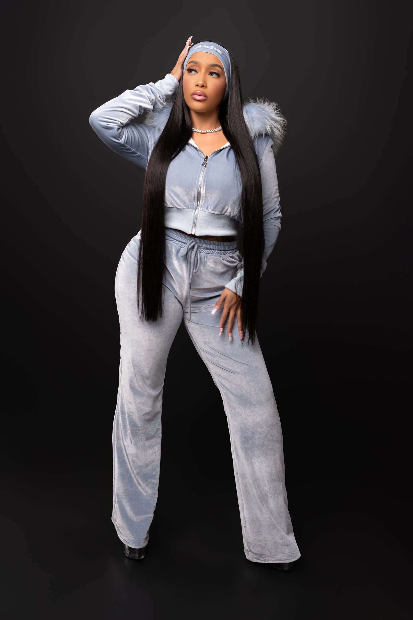 Icy Blue Brat Doll Reversible Velour Tracksuit