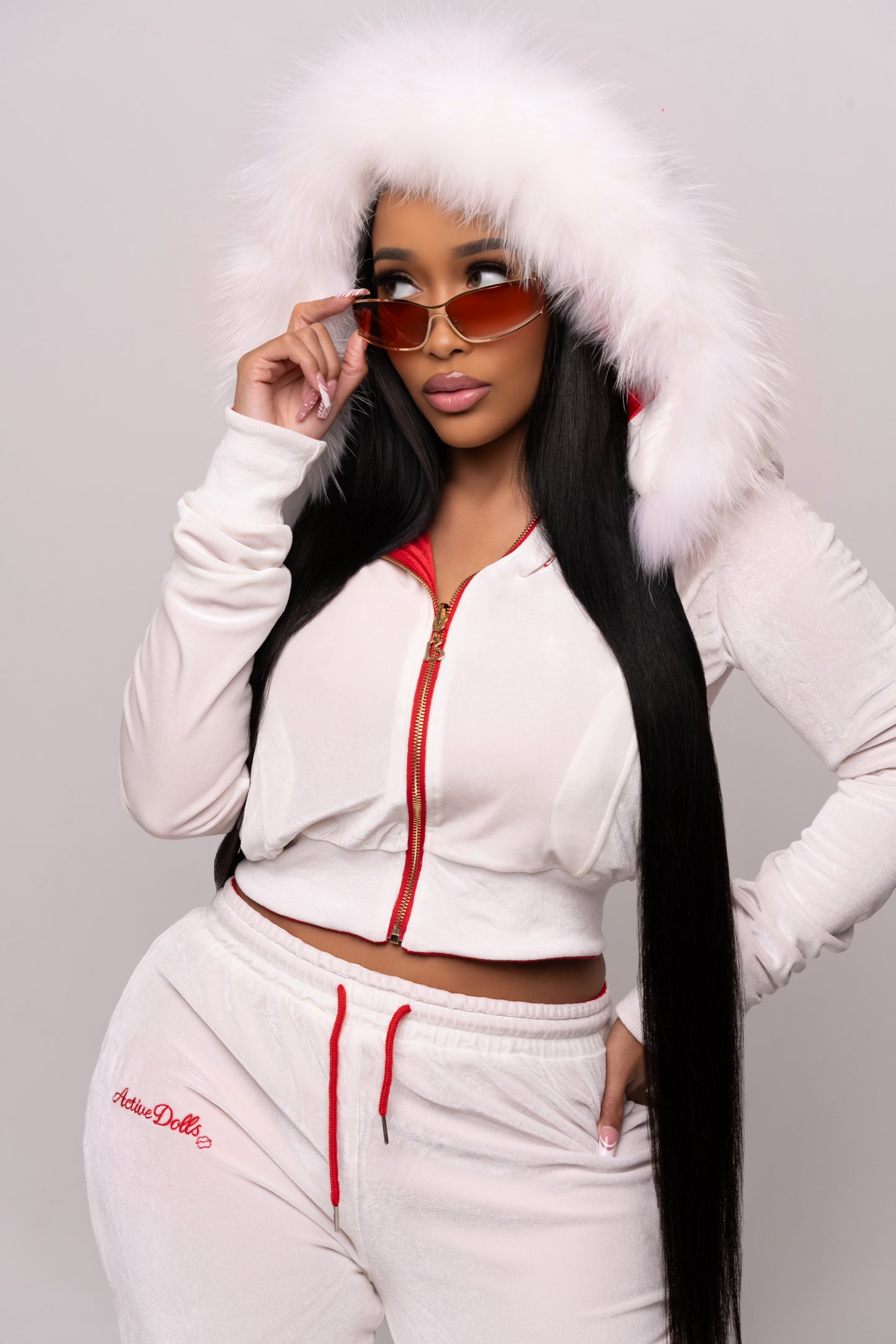 Red Brat Doll Reversible Velour Tracksuit