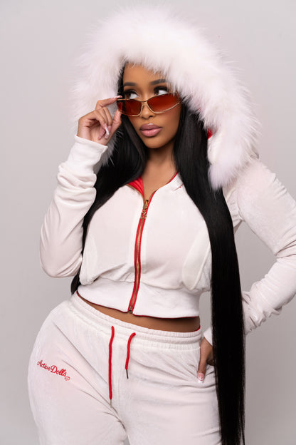 Red Brat Doll Reversible Velour Tracksuit