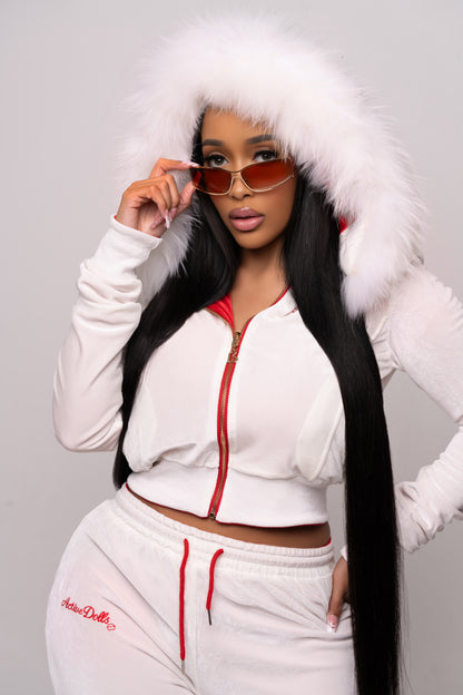 Red Brat Doll Reversible Velour Tracksuit