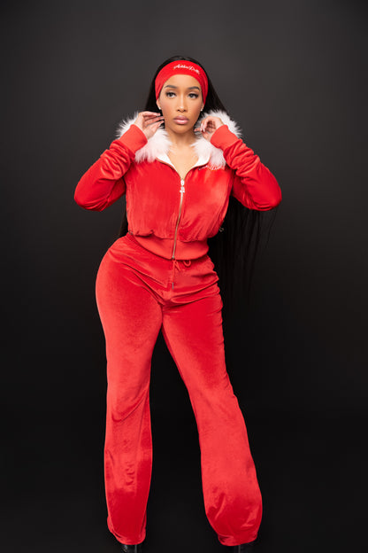 Red Brat Doll Reversible Velour Tracksuit
